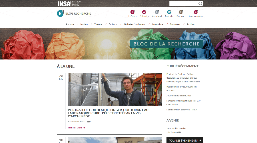 Blog Recherche de l'INSA Strasbourg